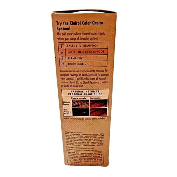 New Vtg CLAIROL NATURAL INSTINCTS 21 Spiced Tea Light Auburn Lev 2 Discontinued - Picture 3 of 6